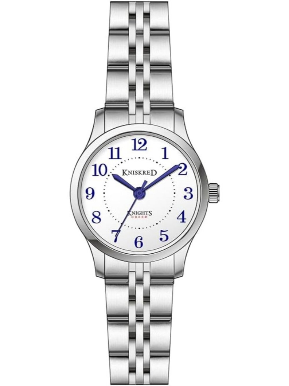 Women's Silver Elegant Solid Stainless Steel Band Easy to Read Dial Wrist Watch
